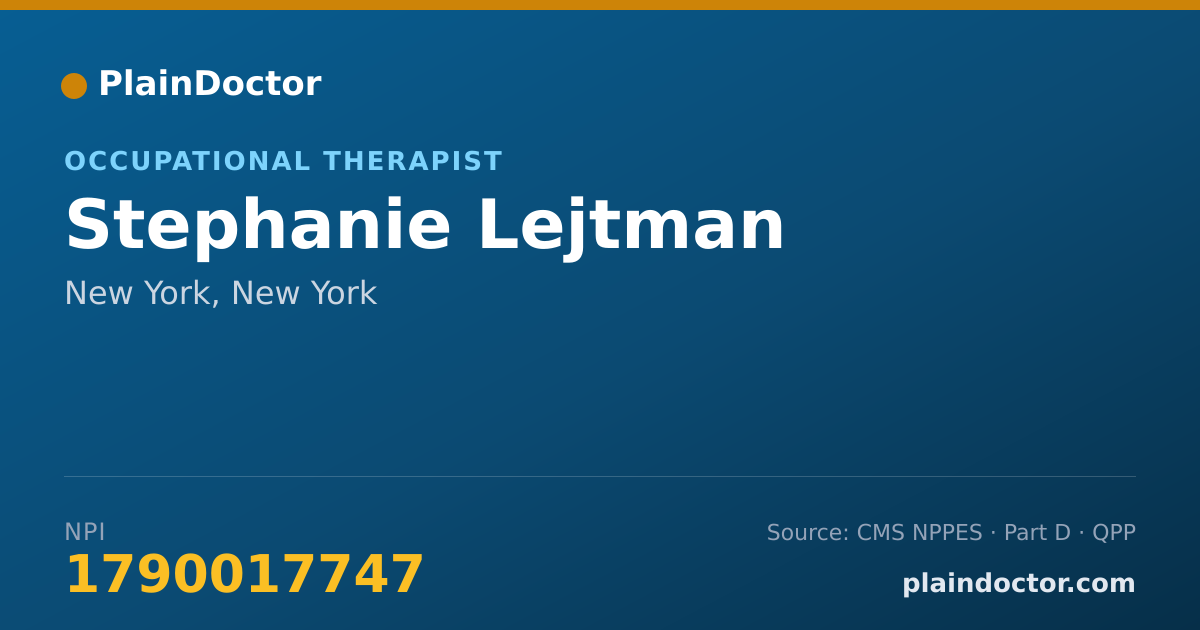 Shareable card for Stephanie Lejtman - Occupational Therapist, New York, NY