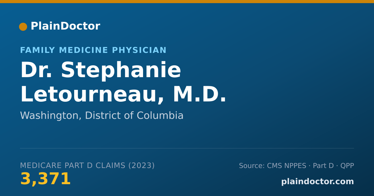 Shareable card for Stephanie Letourneau, M.D. - Family Medicine Physician, Washington, DC