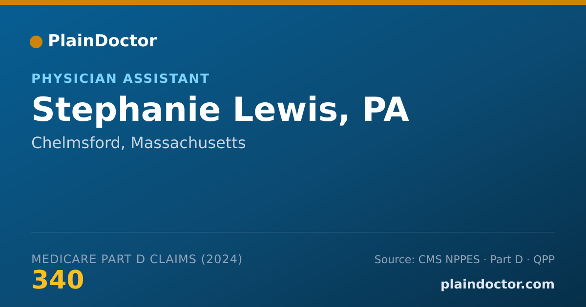 Shareable card for Stephanie Lewis, PA - Physician Assistant, Chelmsford, MA