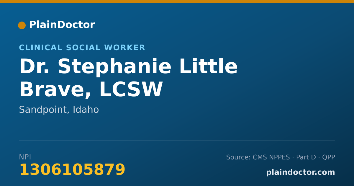 Shareable card for Stephanie Little Brave, LCSW - Clinical Social Worker, Sandpoint, ID