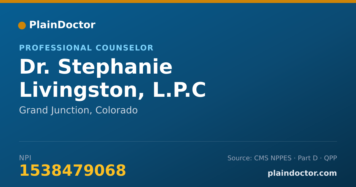 Shareable card for Stephanie Livingston, L.P.C - Professional Counselor, Grand Junction, CO