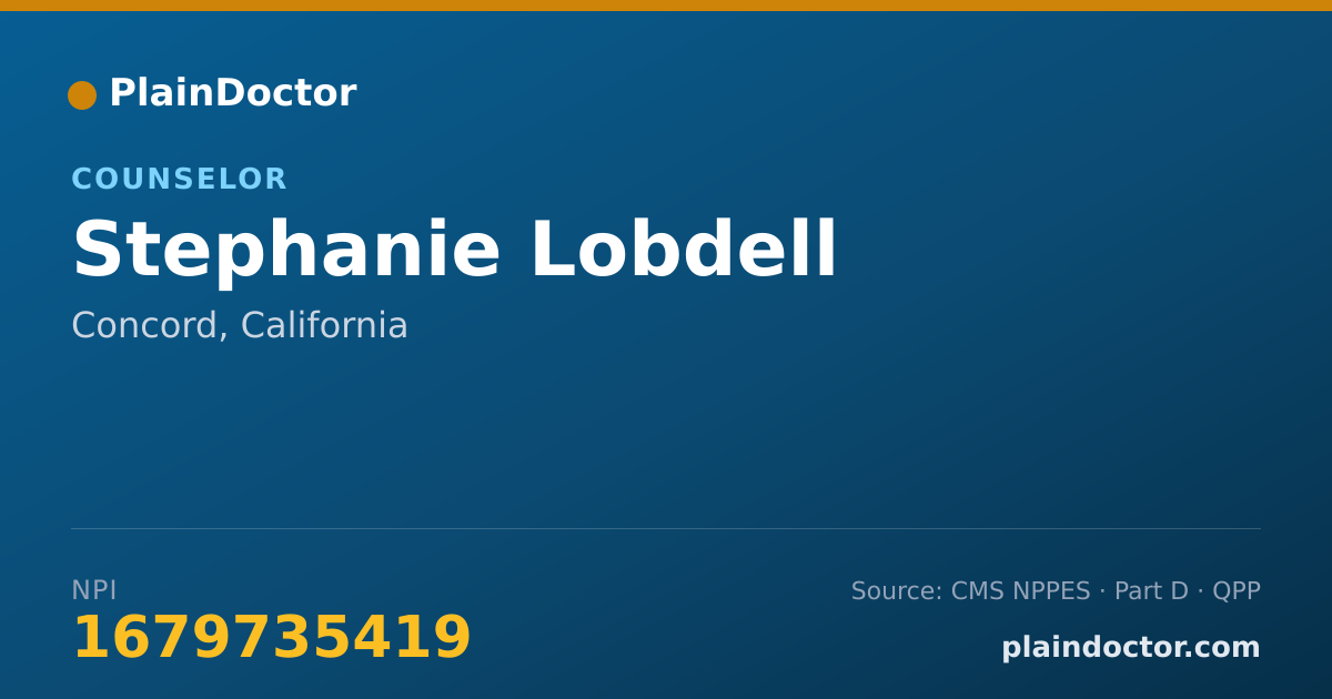 Shareable card for Stephanie Lobdell - Counselor, Concord, CA