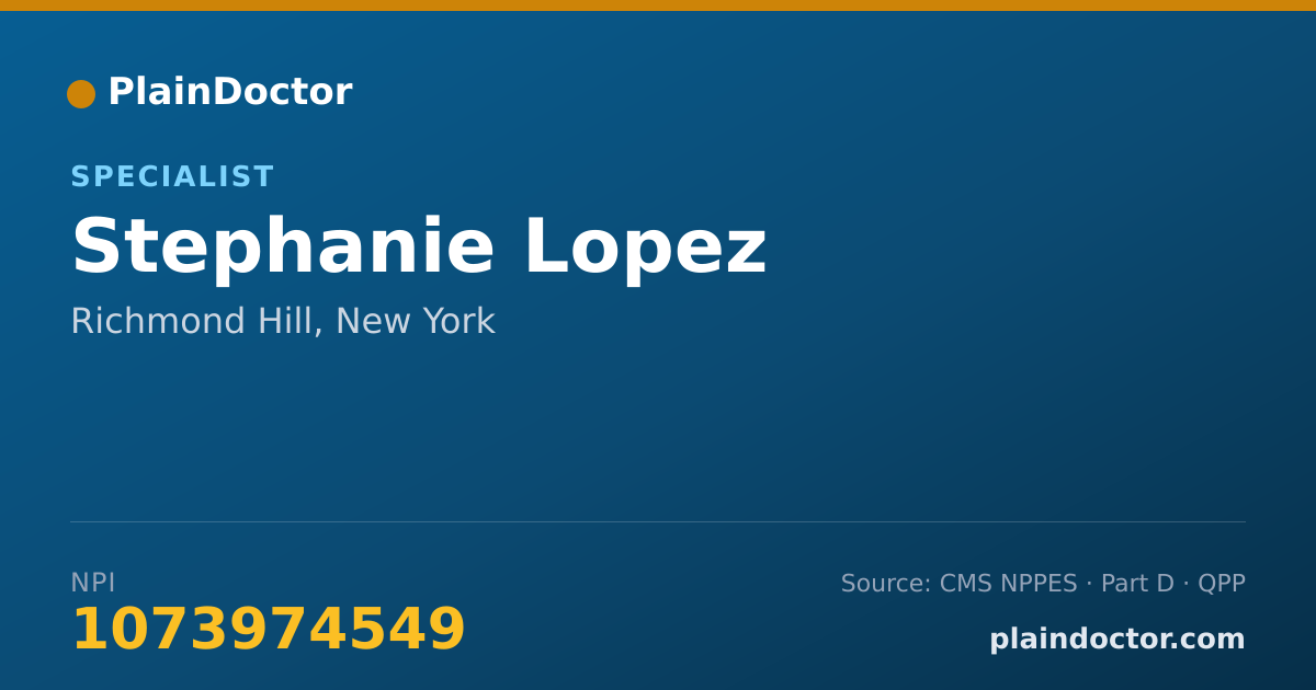 Shareable card for Stephanie Lopez - Specialist, Richmond Hill, NY