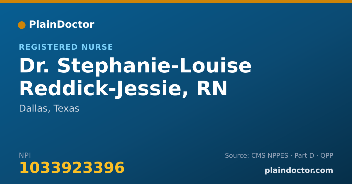 Shareable card for Stephanie-Louise Reddick-Jessie, RN - Registered Nurse, Dallas, TX
