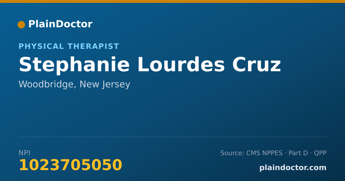 Shareable card for Stephanie Lourdes Cruz - Physical Therapist, Woodbridge, NJ