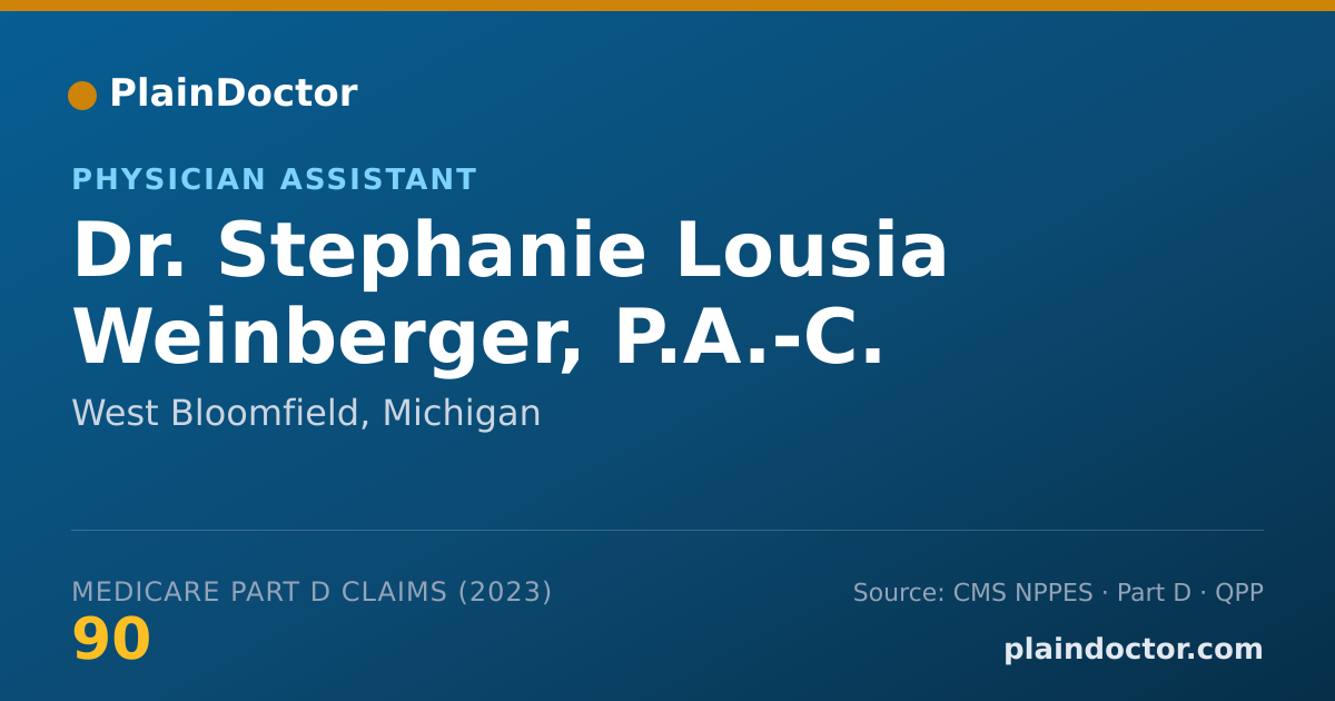 Shareable card for Stephanie Lousia Weinberger, P.A.-C. - Physician Assistant, West Bloomfield, MI