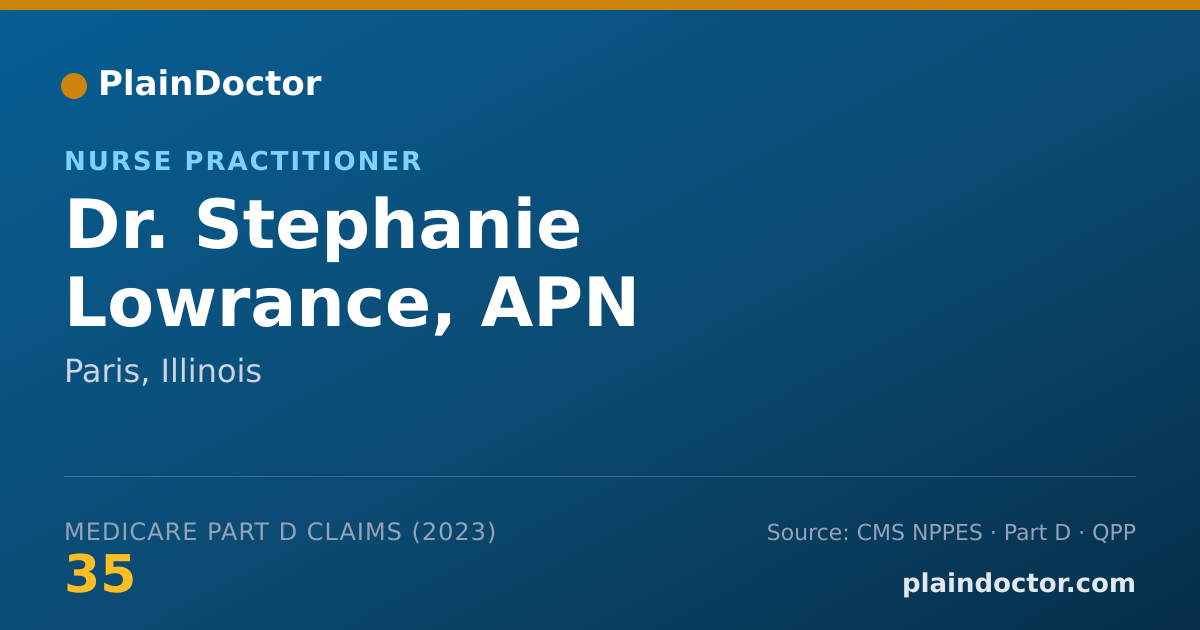Shareable card for Stephanie Lowrance, APN - Nurse Practitioner, Paris, IL