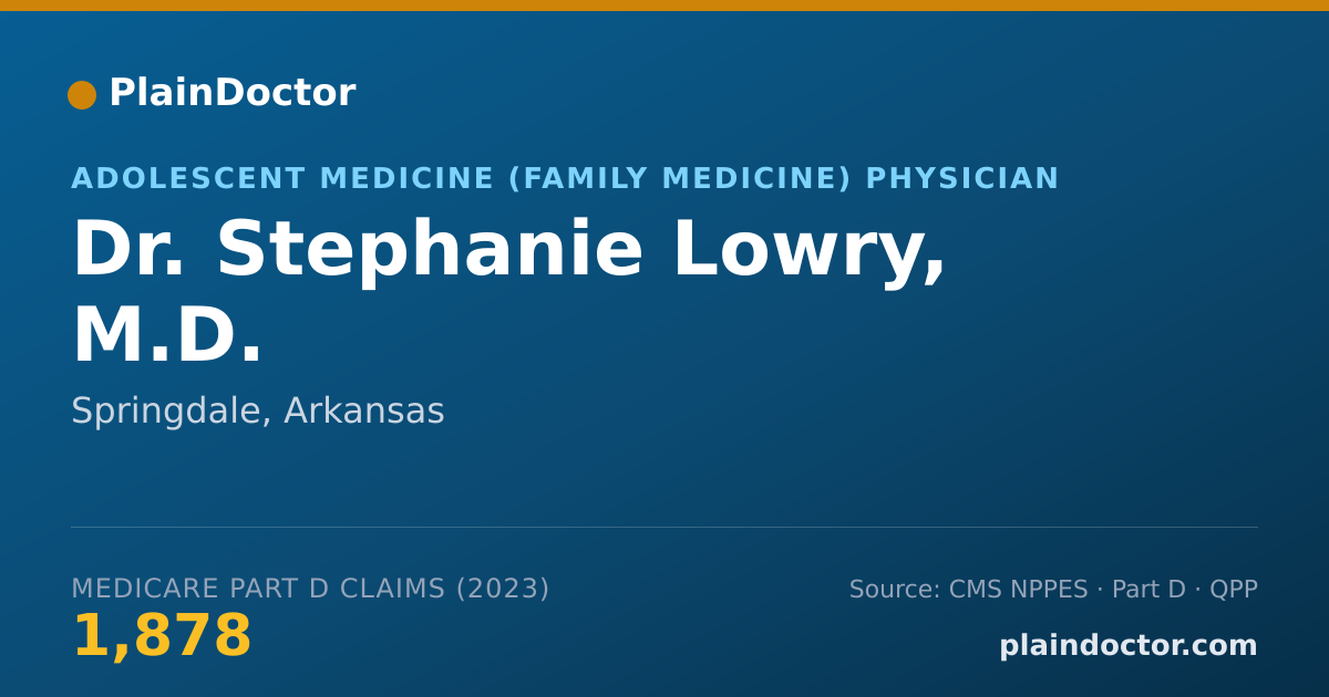 Shareable card for Stephanie Lowry, M.D. - Adolescent Medicine (Family Medicine) Physician, Springdale, AR