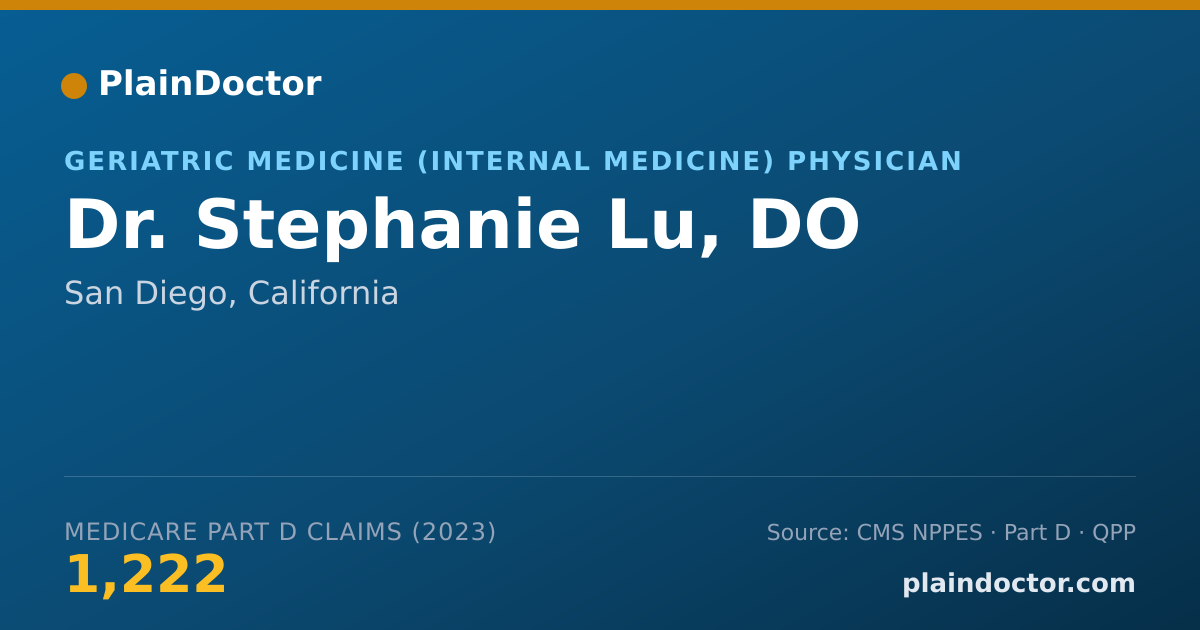 Shareable card for Stephanie Lu, DO - Geriatric Medicine (Internal Medicine) Physician, San Diego, CA