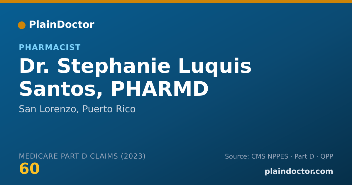 Shareable card for Stephanie Luquis Santos, PHARMD - Pharmacist, San Lorenzo, PR