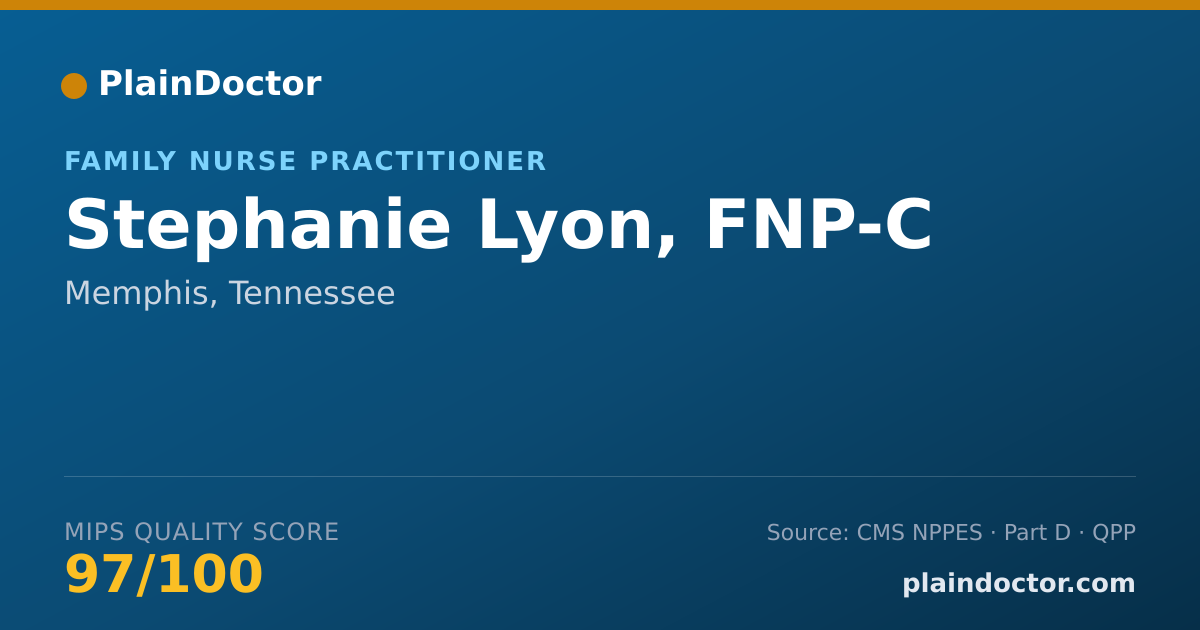 Shareable card for Stephanie Lyon, FNP-C - Family Nurse Practitioner, Memphis, TN