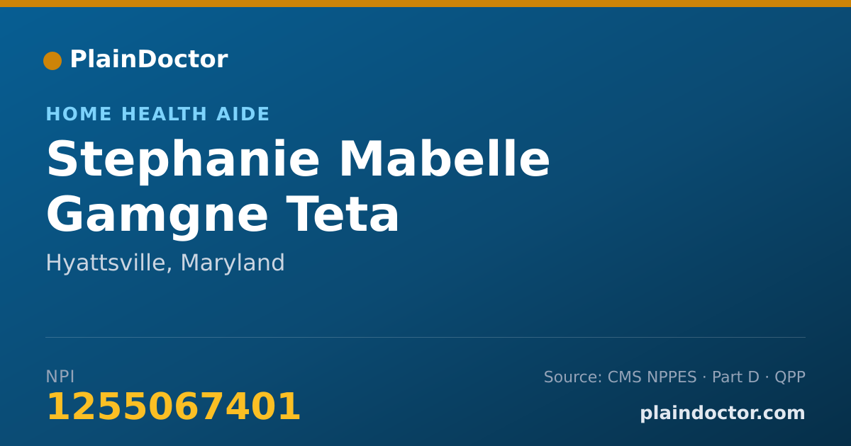 Shareable card for Stephanie Mabelle Gamgne Teta - Home Health Aide, Hyattsville, MD