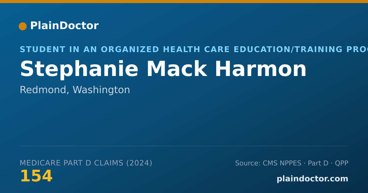Shareable card for Stephanie Mack Harmon - Student in an Organized Health Care Education/Training Program, Redmond, WA
