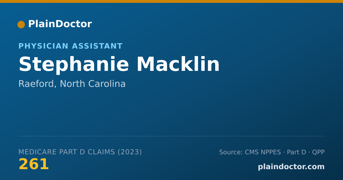 Shareable card for Stephanie Macklin - Physician Assistant, Raeford, NC
