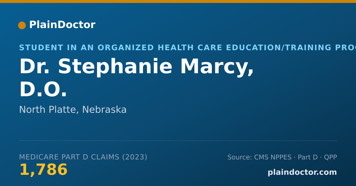 Shareable card for Stephanie Marcy, D.O. - Student in an Organized Health Care Education/Training Program, North Platte, NE