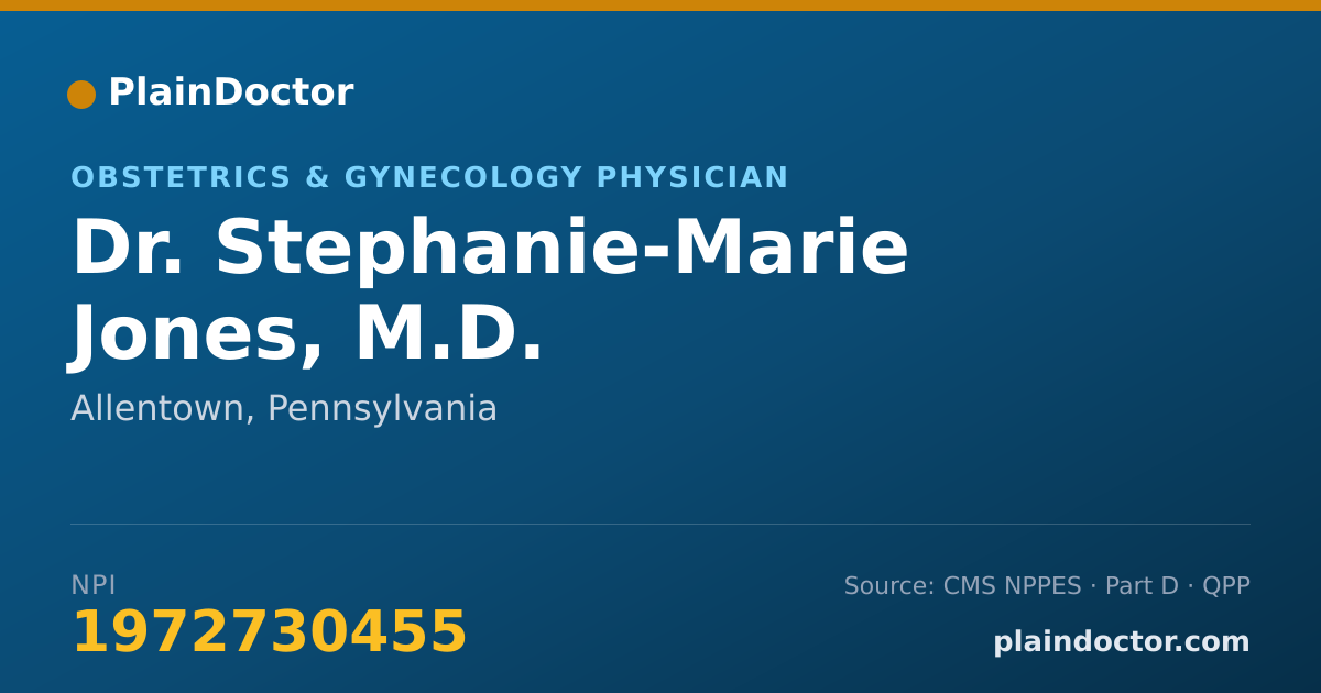 Shareable card for Stephanie-Marie Jones, M.D. - Obstetrics & Gynecology Physician, Allentown, PA