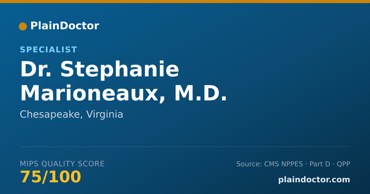 Shareable card for Stephanie Marioneaux, M.D. - Specialist, Chesapeake, VA