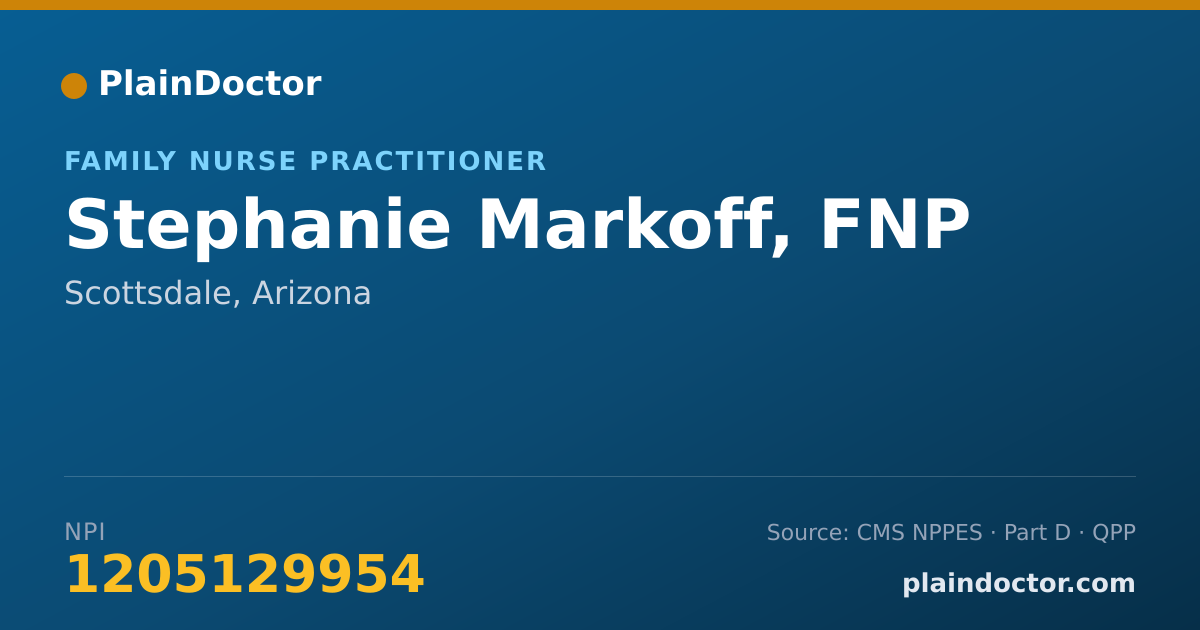 Shareable card for Stephanie Markoff, FNP - Family Nurse Practitioner, Scottsdale, AZ