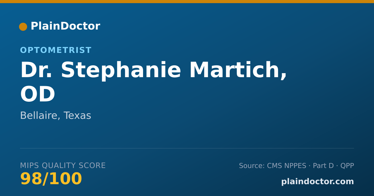 Shareable card for Stephanie Martich, OD - Optometrist, Bellaire, TX
