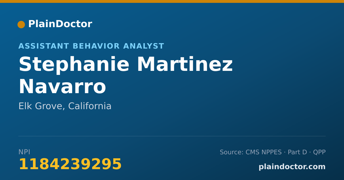 Shareable card for Stephanie Martinez Navarro - Assistant Behavior Analyst, Elk Grove, CA