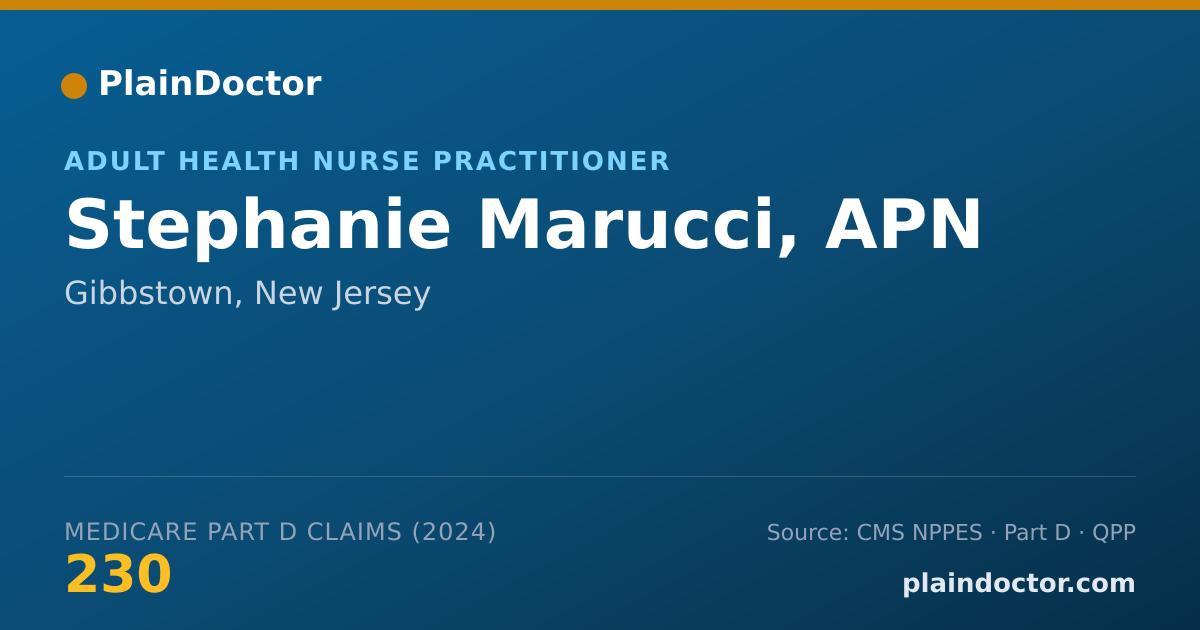 Shareable card for Stephanie Marucci, APN - Adult Health Nurse Practitioner, Gibbstown, NJ