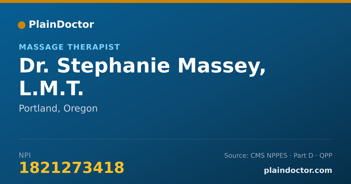 Shareable card for Stephanie Massey, L.M.T. - Massage Therapist, Portland, OR
