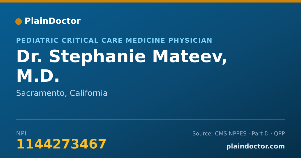 Shareable card for Stephanie Mateev, M.D. - Pediatric Critical Care Medicine Physician, Sacramento, CA