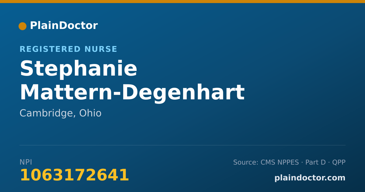 Shareable card for Stephanie Mattern-Degenhart - Registered Nurse, Cambridge, OH