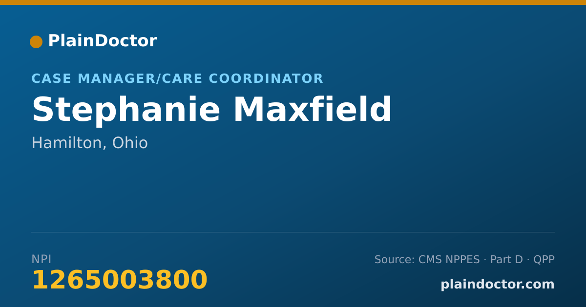 Shareable card for Stephanie Maxfield - Case Manager/Care Coordinator, Hamilton, OH