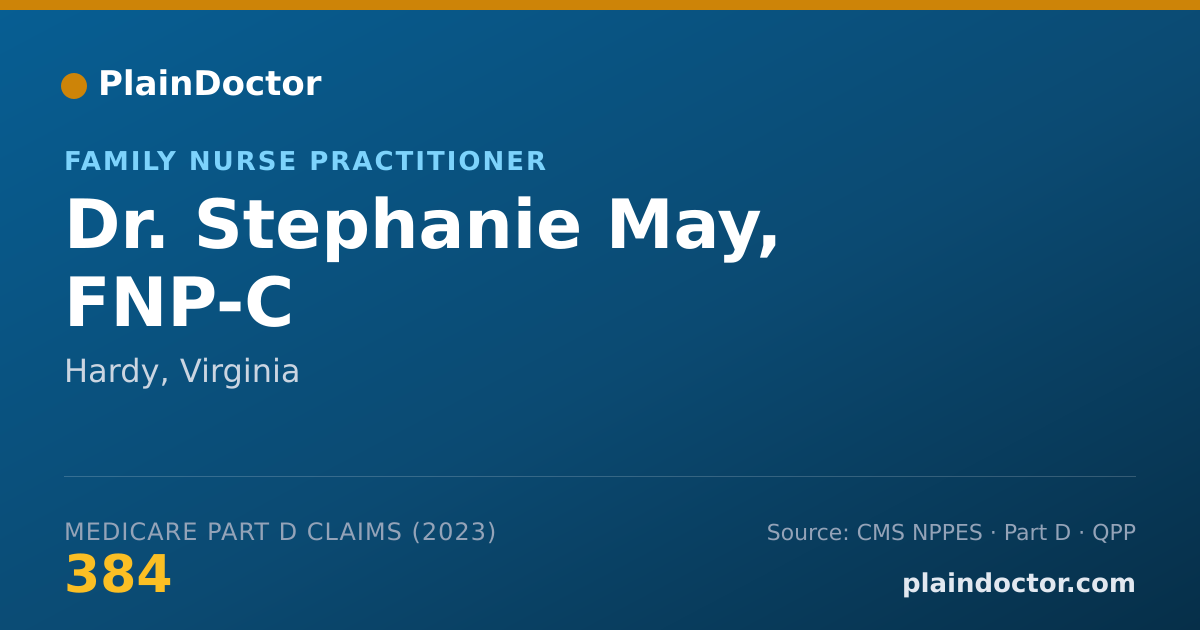 Shareable card for Stephanie May, FNP-C - Family Nurse Practitioner, Hardy, VA
