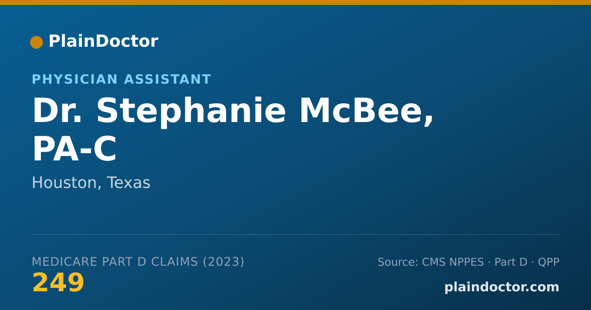 Shareable card for Stephanie McBee, PA-C - Physician Assistant, Houston, TX