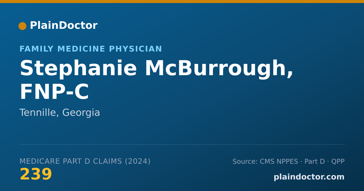 Shareable card for Stephanie McBurrough, FNP-C - Family Medicine Physician, Tennille, GA