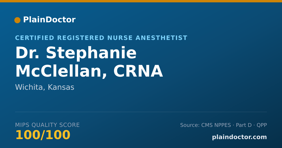 Shareable card for Stephanie McClellan, CRNA - Certified Registered Nurse Anesthetist, Wichita, KS