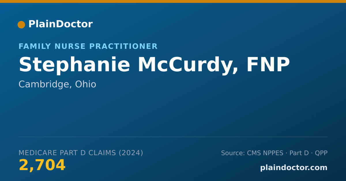 Shareable card for Stephanie McCurdy, FNP - Family Nurse Practitioner, Cambridge, OH