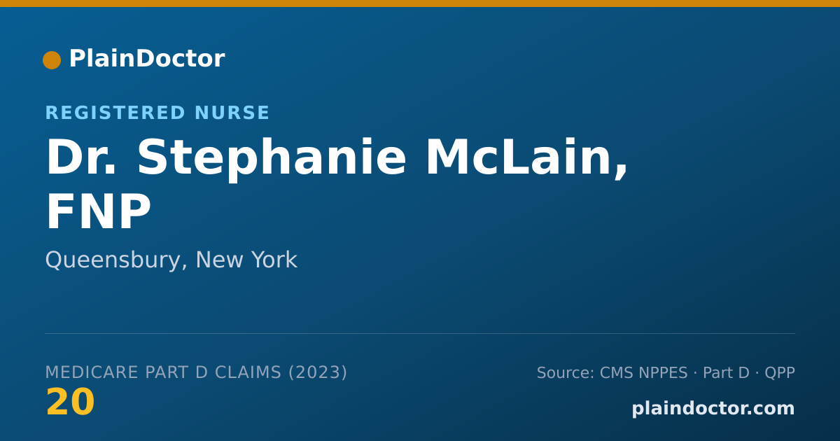 Shareable card for Stephanie McLain, FNP - Registered Nurse, Queensbury, NY
