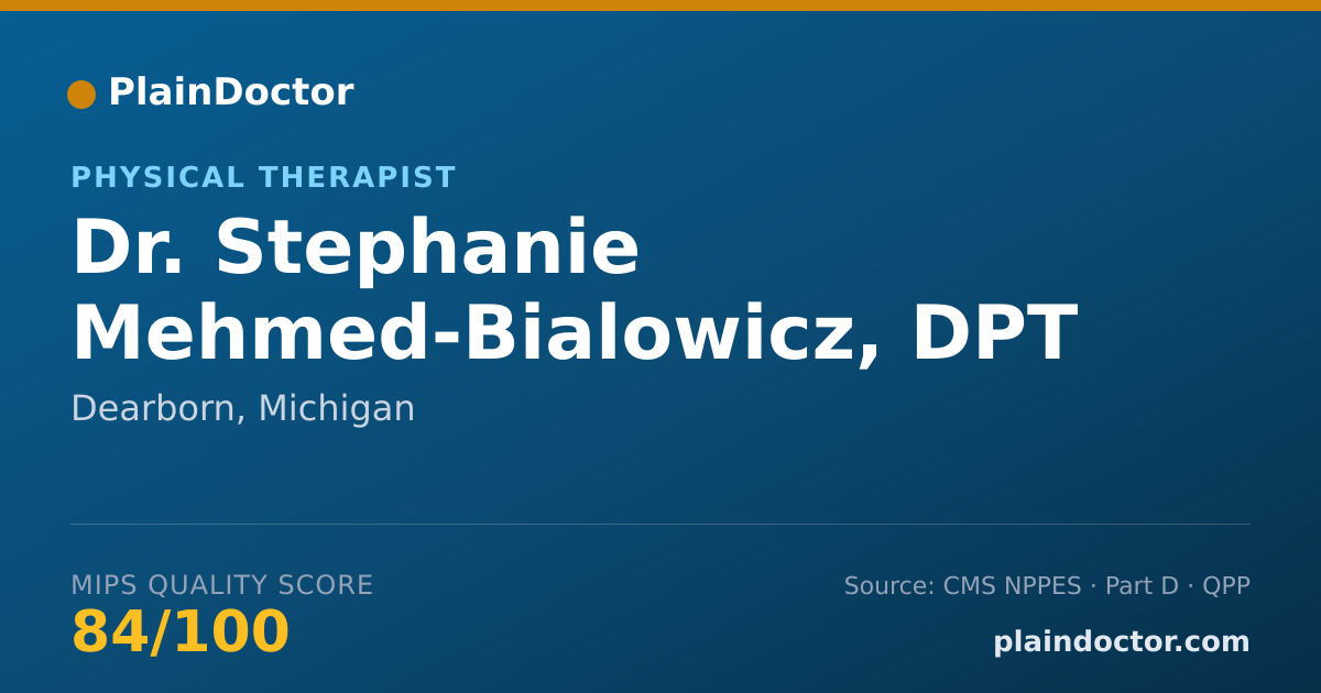 Shareable card for Stephanie Mehmed-Bialowicz, DPT - Physical Therapist, Dearborn, MI
