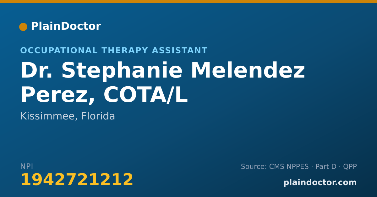 Shareable card for Stephanie Melendez Perez, COTA/L - Occupational Therapy Assistant, Kissimmee, FL