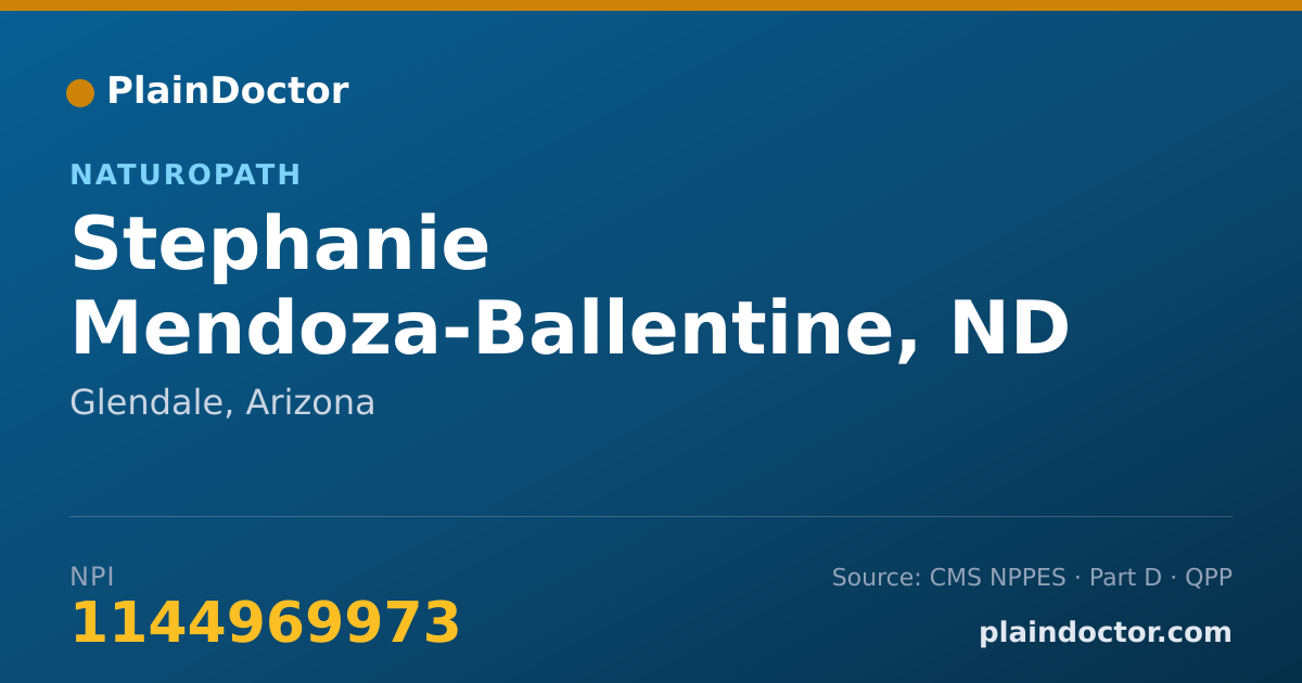 Shareable card for Stephanie Mendoza-Ballentine, ND - Naturopath, Glendale, AZ