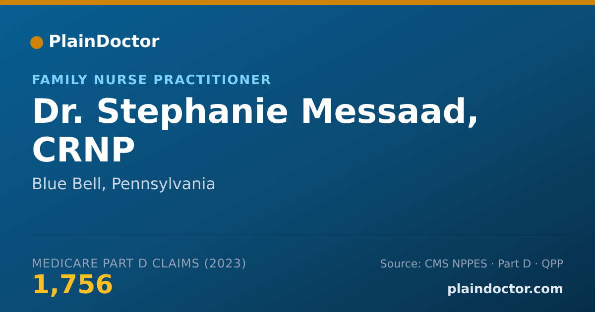 Shareable card for Stephanie Messaad, CRNP - Family Nurse Practitioner, Blue Bell, PA
