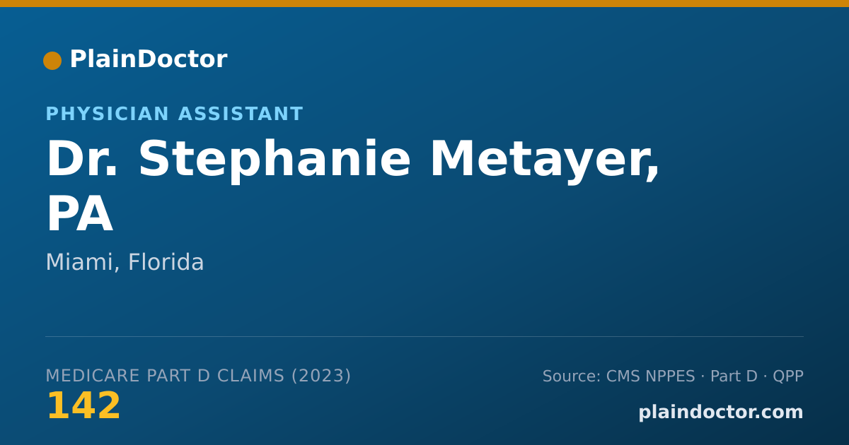 Shareable card for Stephanie Metayer, PA - Physician Assistant, Miami, FL