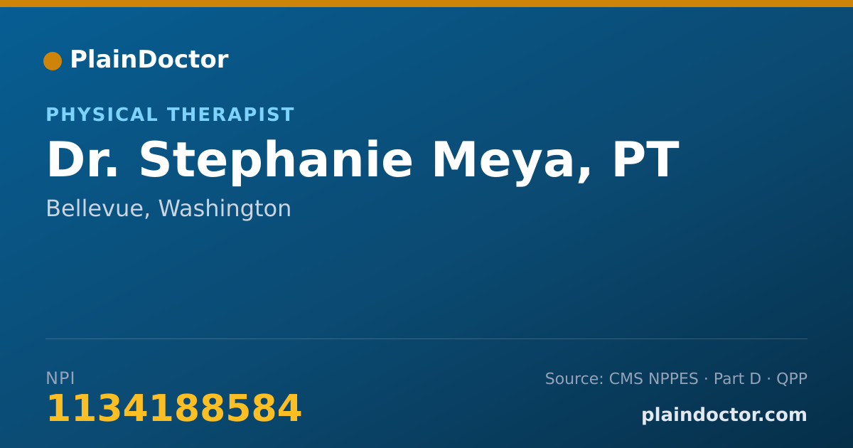 Shareable card for Stephanie Meya, PT - Physical Therapist, Bellevue, WA