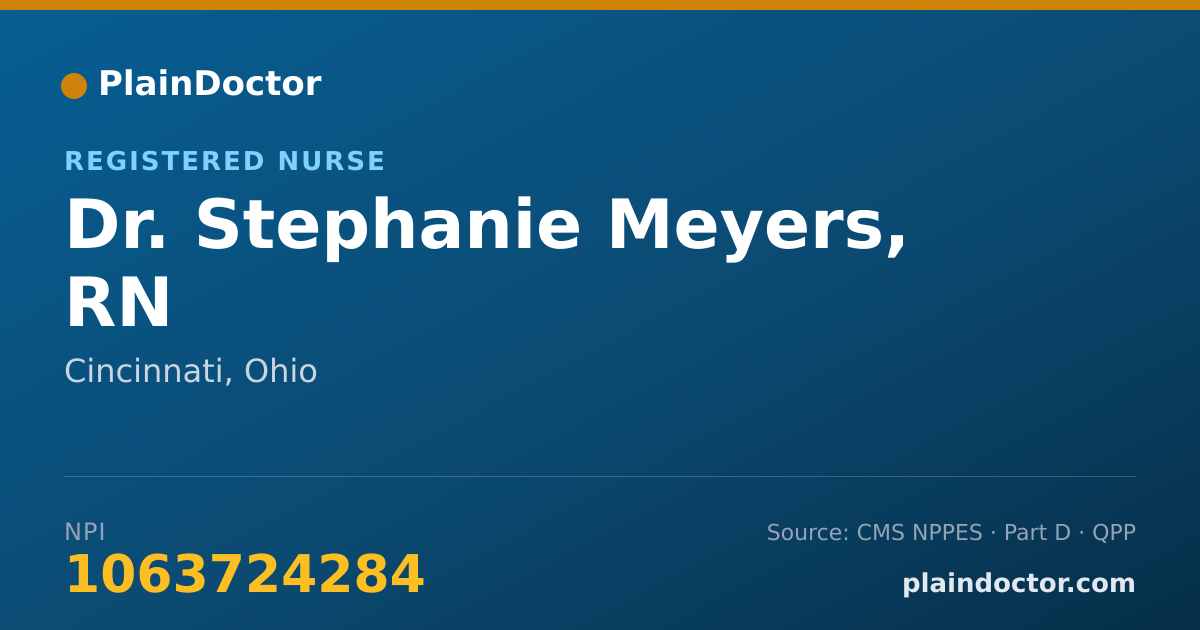 Shareable card for Stephanie Meyers, RN - Registered Nurse, Cincinnati, OH