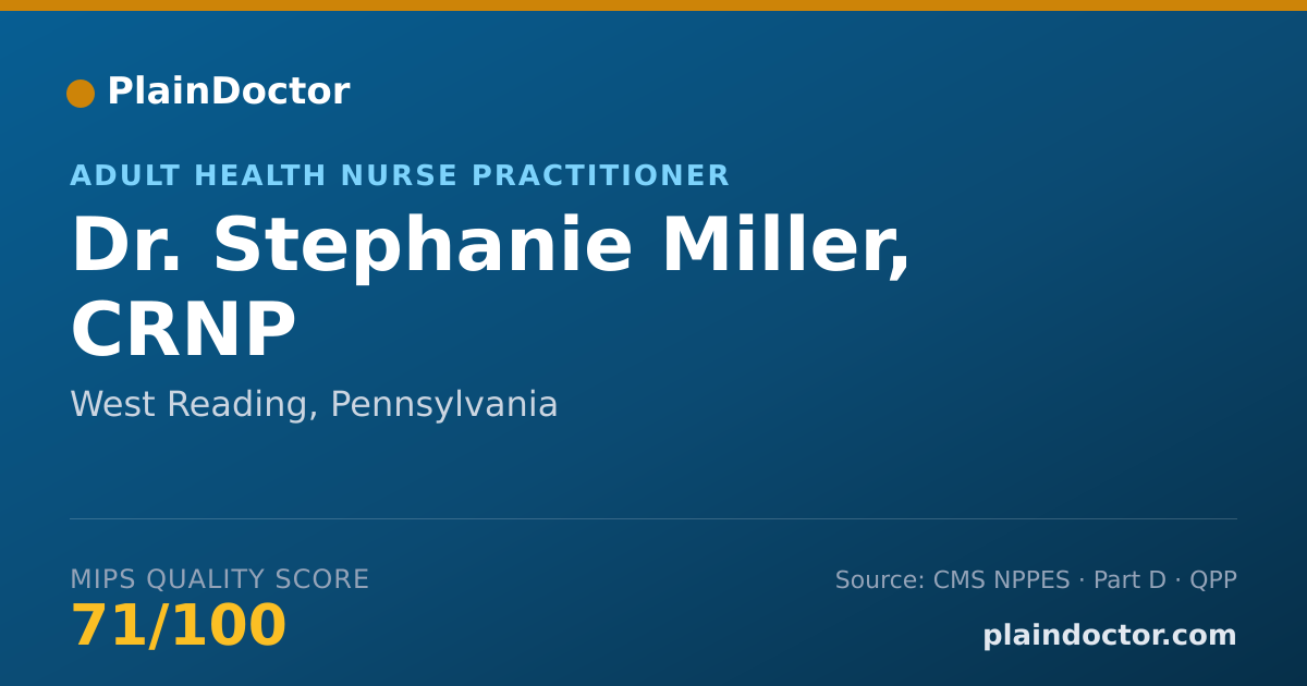 Shareable card for Stephanie Miller, CRNP - Adult Health Nurse Practitioner, West Reading, PA