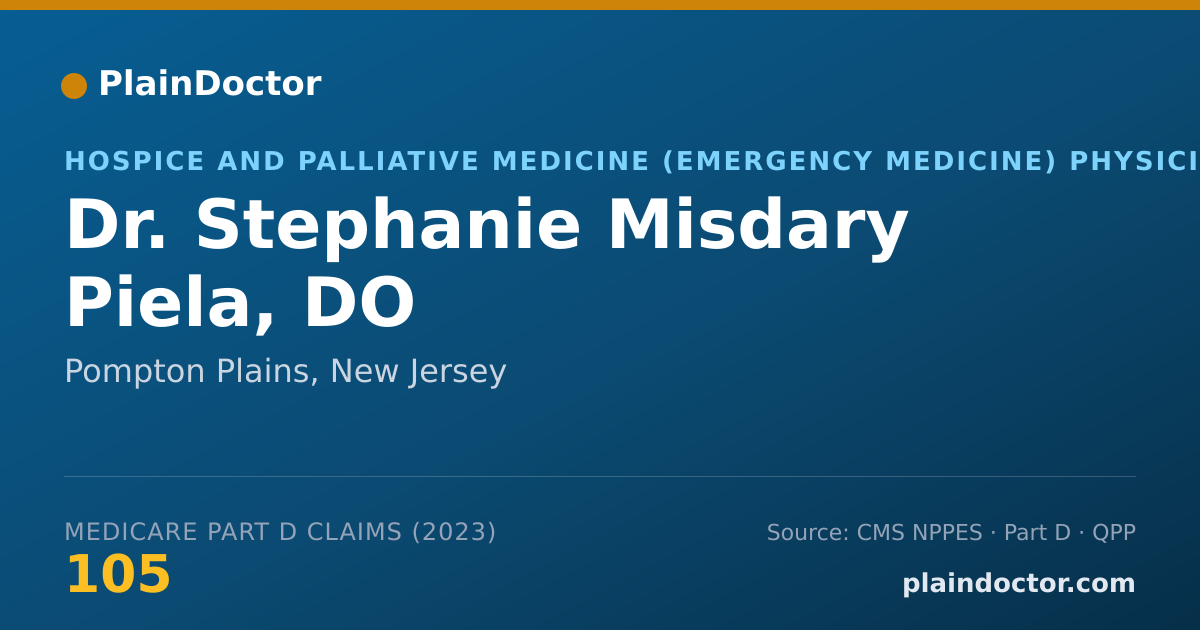 Shareable card for Stephanie Misdary Piela, DO - Hospice and Palliative Medicine (Emergency Medicine) Physician, Pompton Plains, NJ