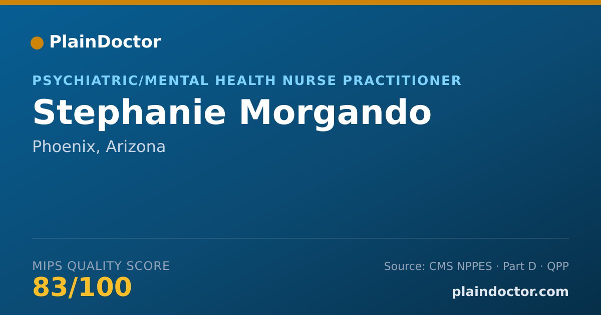 Shareable card for Stephanie Morgando - Psychiatric/Mental Health Nurse Practitioner, Phoenix, AZ