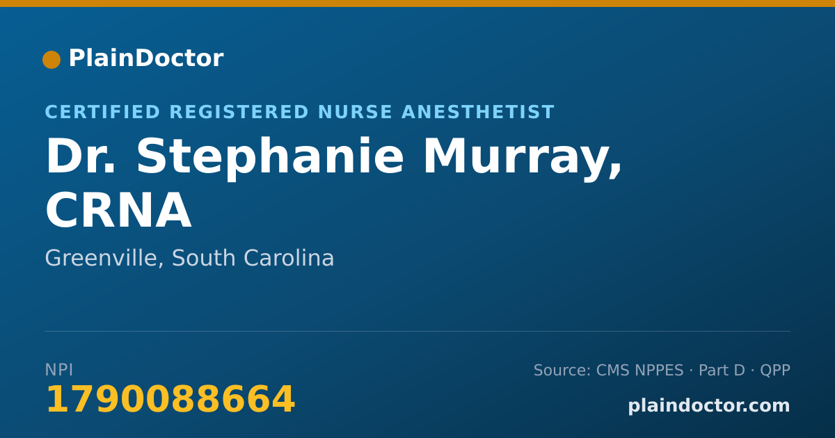 Shareable card for Stephanie Murray, CRNA - Certified Registered Nurse Anesthetist, Greenville, SC