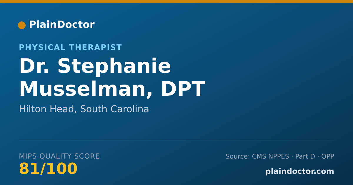 Shareable card for Stephanie Musselman, DPT - Physical Therapist, Hilton Head, SC