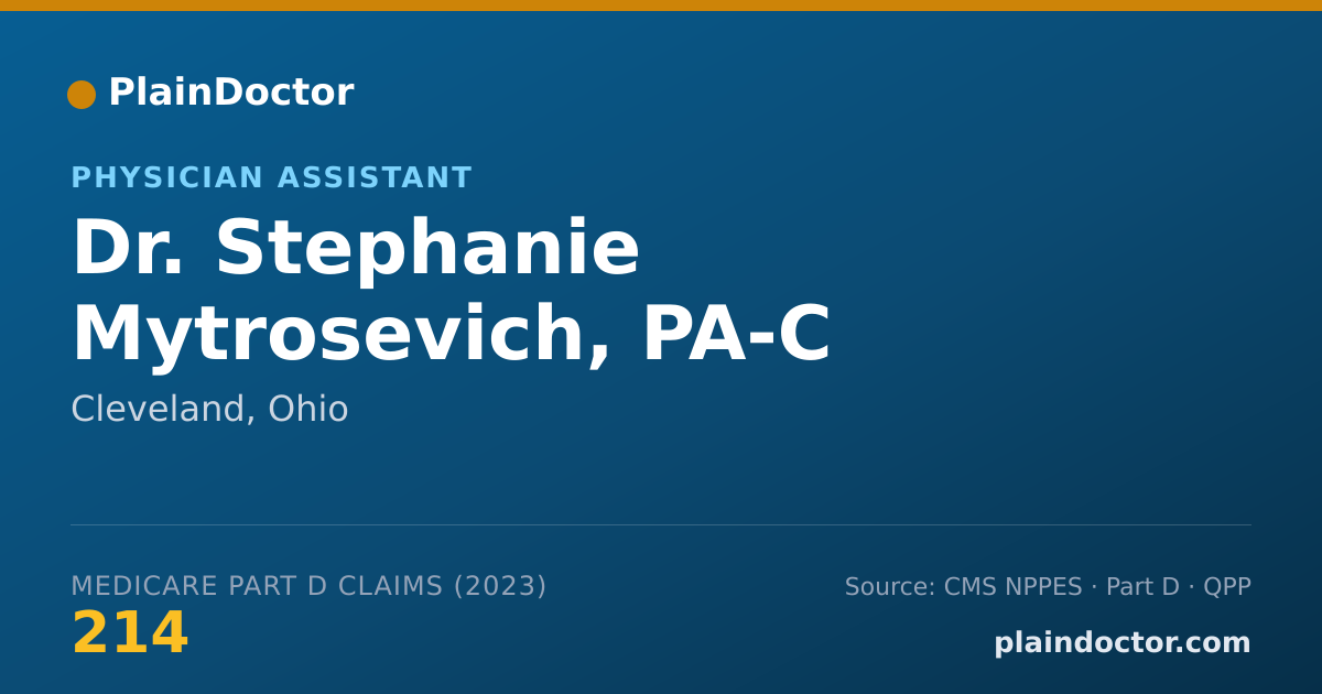 Shareable card for Stephanie Mytrosevich, PA-C - Physician Assistant, Cleveland, OH