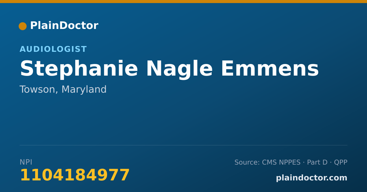 Shareable card for Stephanie Nagle Emmens - Audiologist, Towson, MD