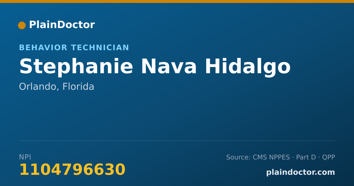 Shareable card for Stephanie Nava Hidalgo - Behavior Technician, Orlando, FL